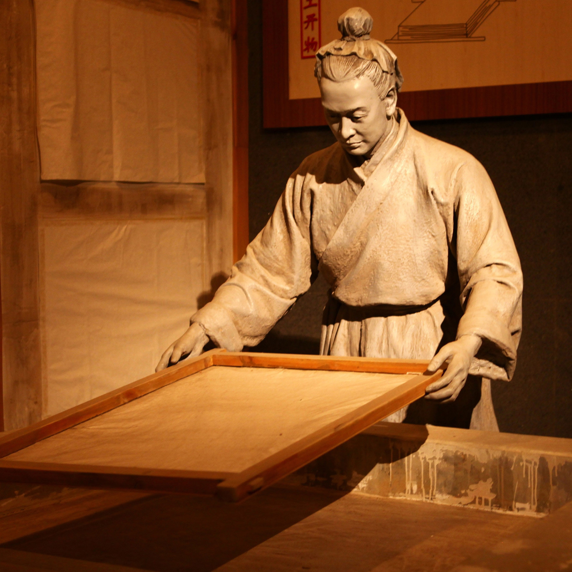 （圖為造紙展示圖）